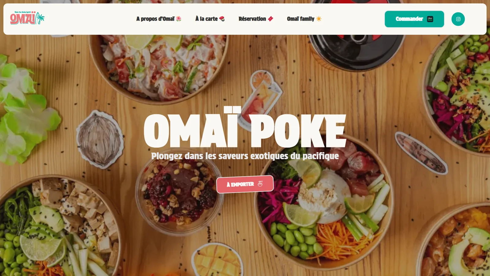 Omaï Poke : aperçu du site